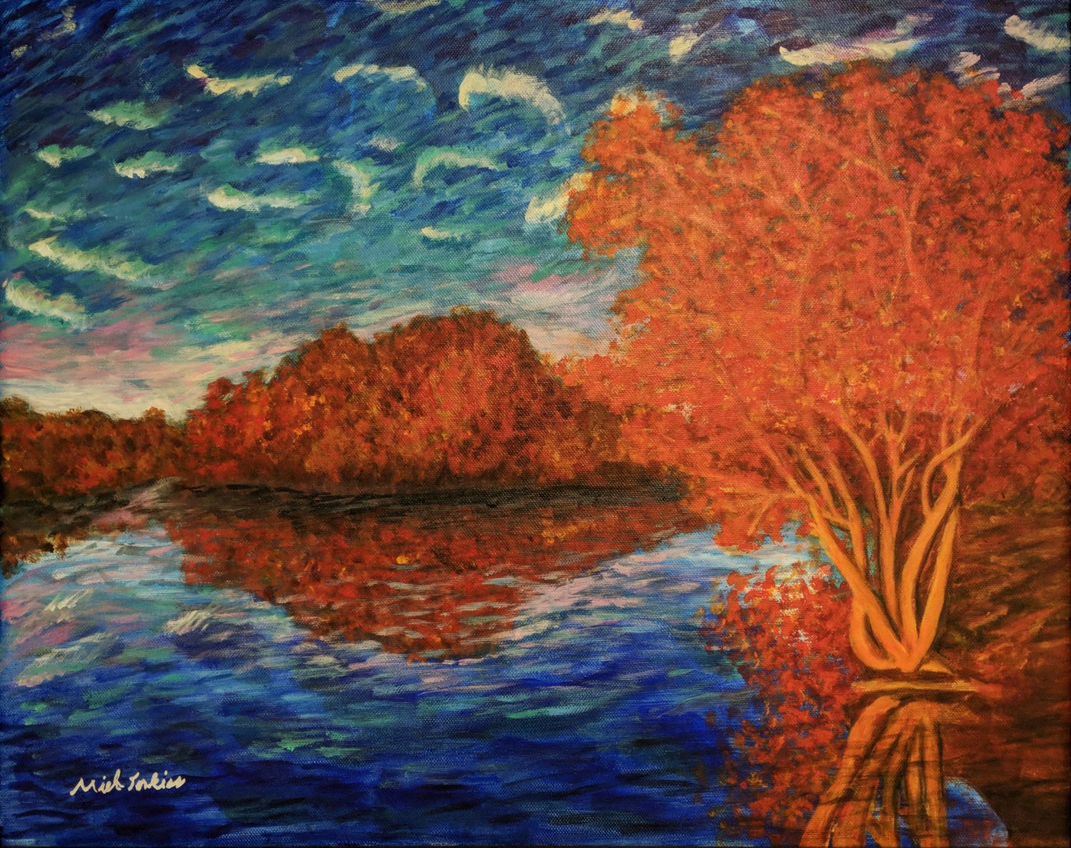 Impressionist Lake Painting